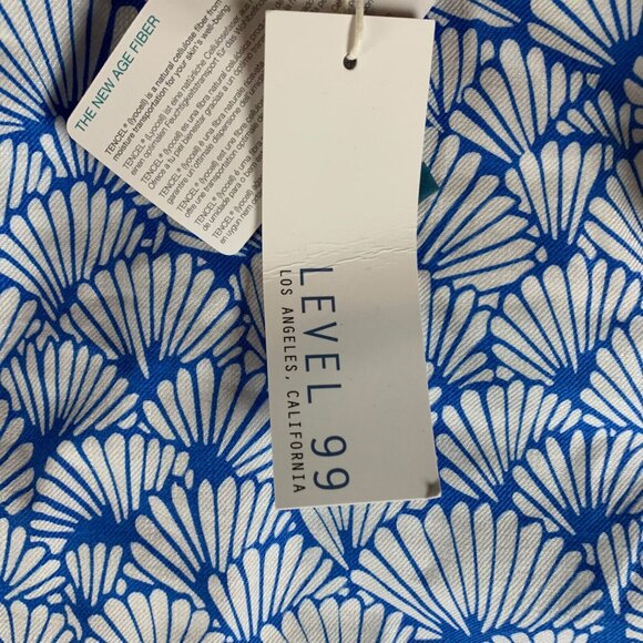 Level 99 Womens Cindie Printed Blue Linen Stretch Casual Chino Short Size 32 NWT - Picture 5 of 12